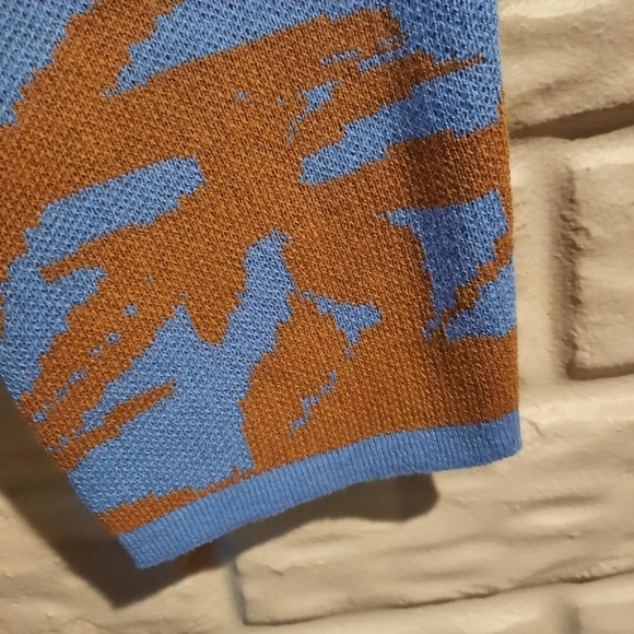 Soft Surroundings Cardigan Sweater Size Large Blue Rust Orange Royal Bay Open - Picture 8 of 11